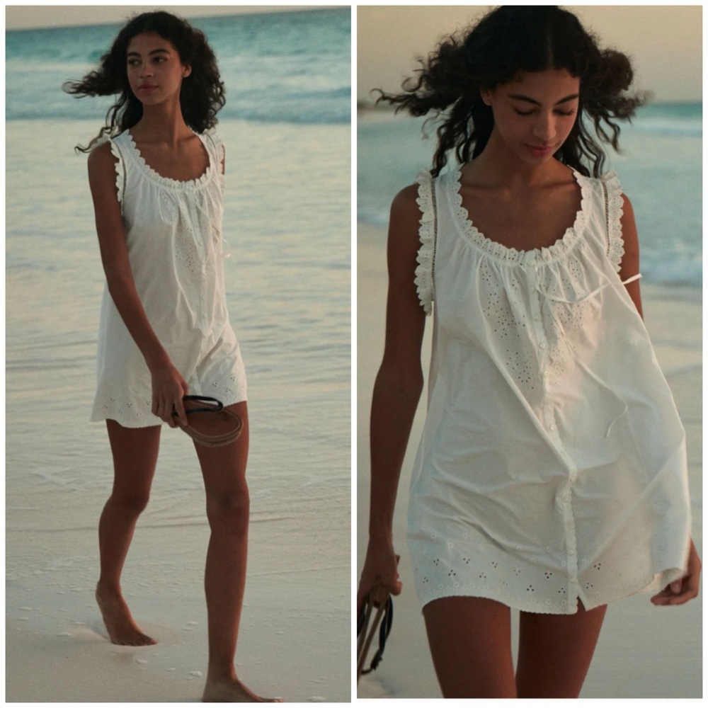 Doen White Eyelet Mini Dress